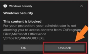 Windows Security alert