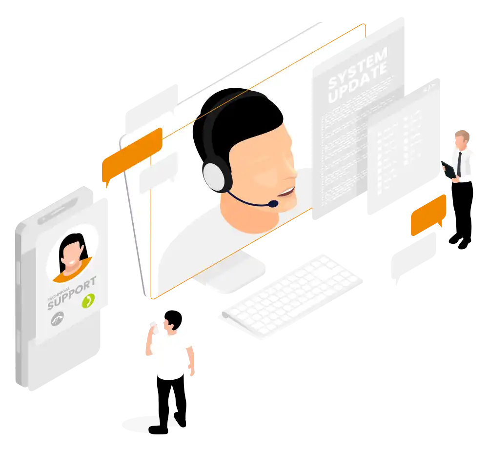 ITSM platform service desk isometric vector
