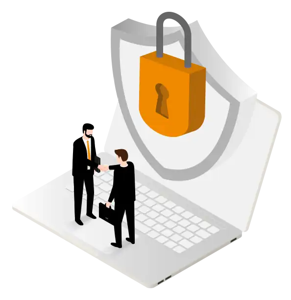 Cybersecurity partner isometric vector